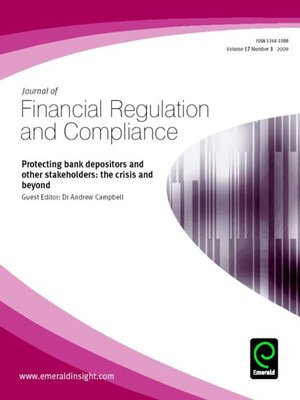 cover image of Journal of Financial Regulation and Compliance, Volume 17, Issue 3